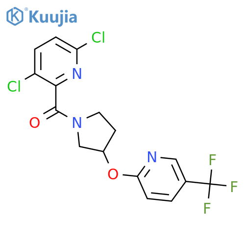 3,6-Dichloro-2-(3-{[5-(trifluoromethyl)pyridin-2-yl]oxy}pyrrolidine-1-carbonyl)pyridine structure