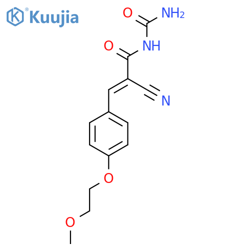 (2-Cyano-2-{[4-(2-methoxyethoxy)phenyl]methylidene}acetyl)urea structure