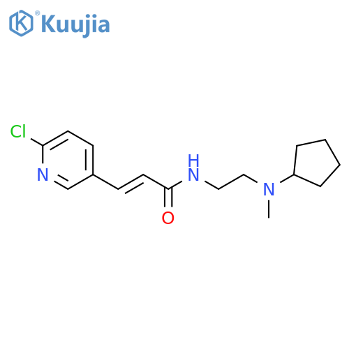 3-(6-chloropyridin-3-yl)-N-{2-[cyclopentyl(methyl)amino]ethyl}prop-2-enamide structure