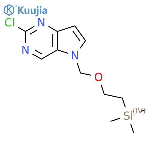 2-Chloro-5-((2-(trimethylsilyl)ethoxy)methyl)-5H-pyrrolo[3,2-d]pyrimidine structure
