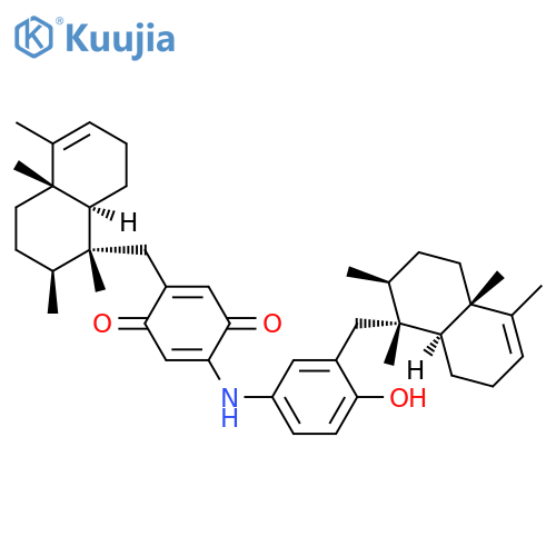 2,5-Cyclohexadiene-1,4-dione,2-[[4-hydroxy-3-[[(1R,2S,4aS,8aS)-1,2,3,4,4a,7,8,8a-octahydro-1,2,4a,5-tetramethyl-1-naphthalenyl]methyl]phenyl]amino]-5-[[(1R,2S,4aS,8aS)-1,2,3,4,4a,7,8,8a-octahydro-1,2,4a,5-tetramethyl-1-naphthalenyl]methyl]- structure