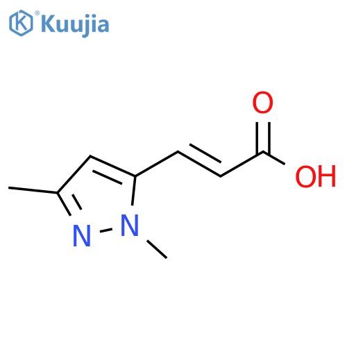 (2E)-3-(1,3-dimethyl-1H-pyrazol-5-yl)prop-2-enoic acid structure