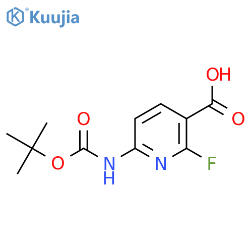 6-{(tert-butoxy)carbonylamino}-2-fluoropyridine-3-carboxylic acid structure