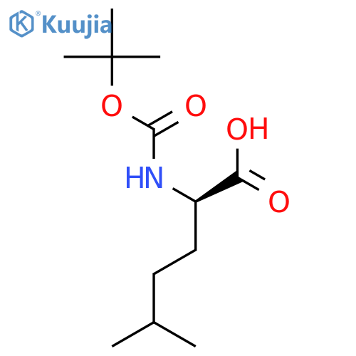 (2R)-2-{(tert-butoxy)carbonylamino}-5-methylhexanoic acid structure