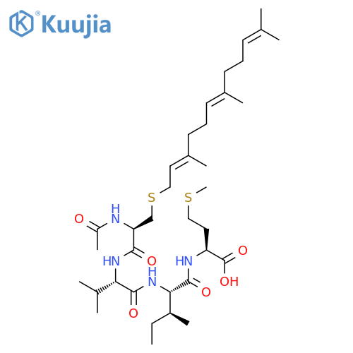 L-Methionine,N-[N-[N-[N-acetyl-S-[(2E,6E)-3,7,11-trimethyl-2,6,10-dodecatrienyl]-L-cysteinyl]-L-valyl]-L-isoleucyl]-(9CI) structure