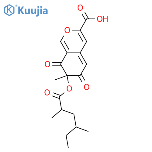 7-Hydroxy-7-methyl-6,8-dioxo-7H-2-benzopyran-3-carboxylic acid; (ξ)-form, O-(2ξ,4ξ-Dimethylhexanoyl) structure