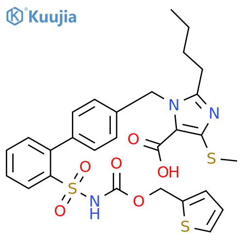 1H-Imidazole-5-carboxylic acid,2-butyl-4-(methylthio)-1-[[2'-[[[(2-thienylmethoxy)carbonyl]amino]sulfonyl][1,1'-biphenyl]-4-yl]methyl]- structure