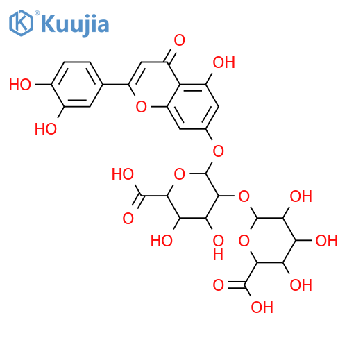 β-D-Galactopyranosiduronic acid, 2-(3,4-dihydroxyphenyl)-5-hydroxy-4-oxo-4H-1-benzopyran-7-yl 2-O-β-D-galactopyranuronosyl- structure