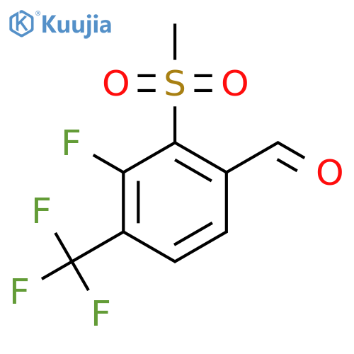 3-Fluoro-2-(methylsulfonyl)-4-(trifluoromethyl)benzaldehyde structure