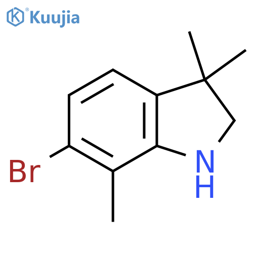 6-bromo-3,3,7-trimethyl-2,3-dihydro-1H-indole structure