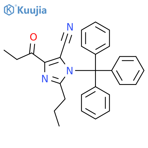 4-(1-Oxopropyl)-2-propyl-1-(triphenylmethyl)-1H-Imidazole-5-carbonitrile structure