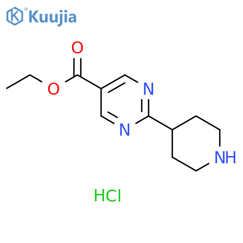 ETHYL 2-(PIPERIDIN-4-YL)PYRIMIDINE-5-CARBOXYLATE HCL structure