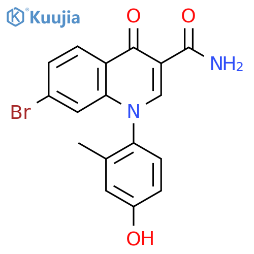 7-Bromo-1-(4-hydroxy-2-methylphenyl)-4-oxo-1,4-dihydroquinoline-3-carboxamide structure
