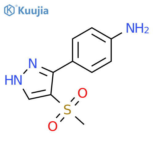 4-(4-Methanesulfonyl-1H-pyrazol-3-yl)-phenylamine structure