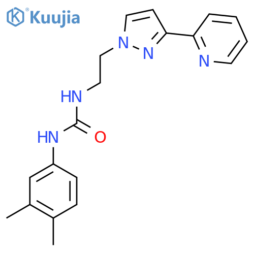 1-(3,4-dimethylphenyl)-3-{2-3-(pyridin-2-yl)-1H-pyrazol-1-ylethyl}urea structure