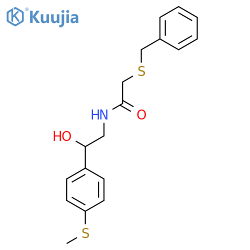 2-(benzylsulfanyl)-N-{2-hydroxy-2-4-(methylsulfanyl)phenylethyl}acetamide structure