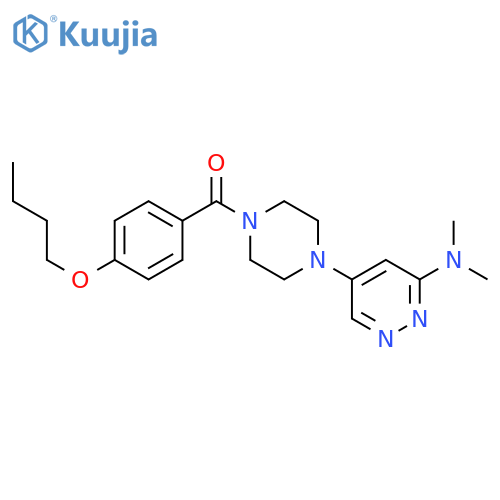 5-4-(4-butoxybenzoyl)piperazin-1-yl-N,N-dimethylpyridazin-3-amine structure