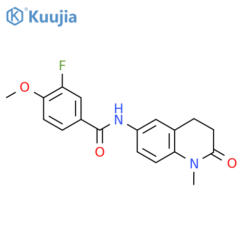 3-fluoro-4-methoxy-N-(1-methyl-2-oxo-1,2,3,4-tetrahydroquinolin-6-yl)benzamide structure