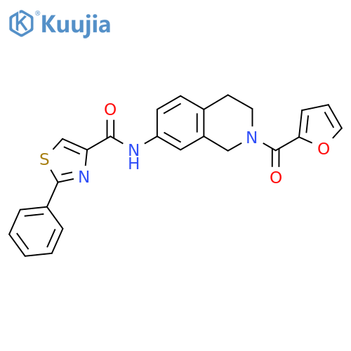 N-2-(furan-2-carbonyl)-1,2,3,4-tetrahydroisoquinolin-7-yl-2-phenyl-1,3-thiazole-4-carboxamide structure