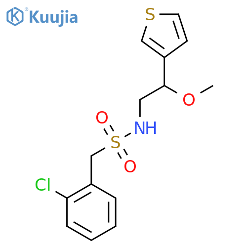 1-(2-chlorophenyl)-N-2-methoxy-2-(thiophen-3-yl)ethylmethanesulfonamide structure