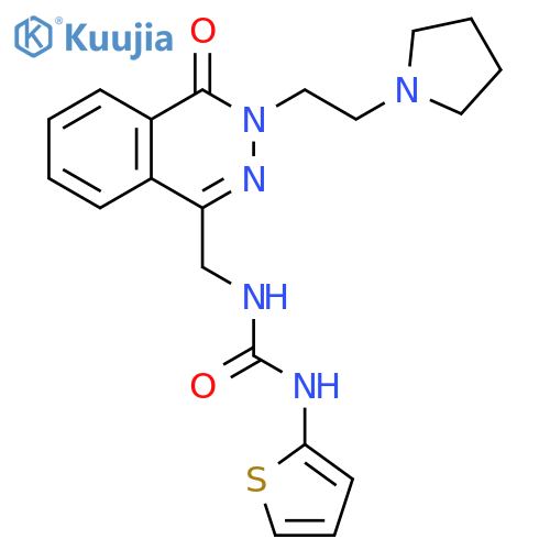 1-({4-oxo-3-[2-(pyrrolidin-1-yl)ethyl]-3,4-dihydrophthalazin-1-yl}methyl)-3-(thiophen-2-yl)urea structure