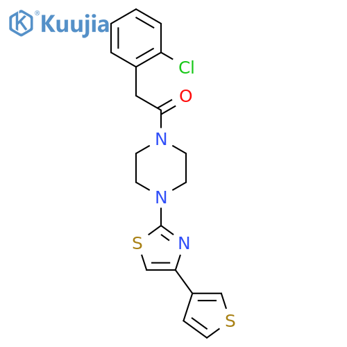 2-(2-Chlorophenyl)-1-(4-(4-(thiophen-3-yl)thiazol-2-yl)piperazin-1-yl)ethanone structure