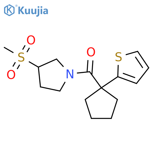 3-methanesulfonyl-1-1-(thiophen-2-yl)cyclopentanecarbonylpyrrolidine structure
