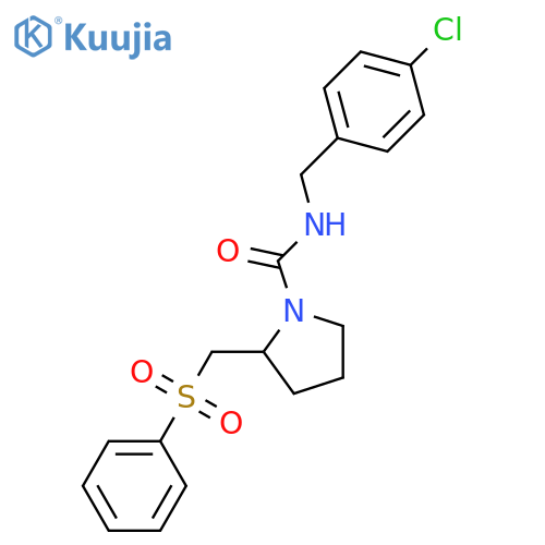 2-(benzenesulfonyl)methyl-N-(4-chlorophenyl)methylpyrrolidine-1-carboxamide structure
