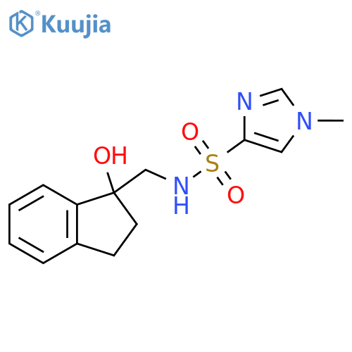 N-(1-hydroxy-2,3-dihydro-1H-inden-1-yl)methyl-1-methyl-1H-imidazole-4-sulfonamide structure