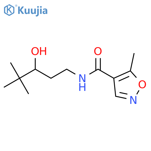 N-(3-hydroxy-4,4-dimethylpentyl)-5-methyl-1,2-oxazole-4-carboxamide structure