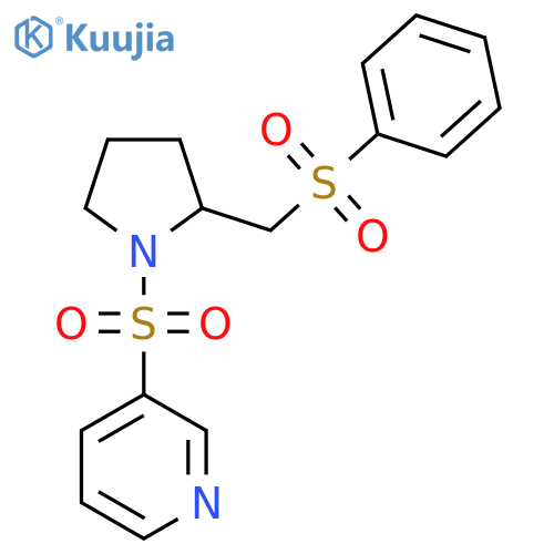 3-({2-(benzenesulfonyl)methylpyrrolidin-1-yl}sulfonyl)pyridine structure