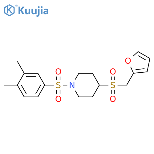 1-(3,4-dimethylbenzenesulfonyl)-4-(furan-2-yl)methanesulfonylpiperidine structure