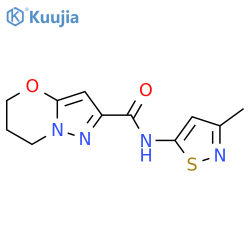 N-(3-methyl-1,2-thiazol-5-yl)-5H,6H,7H-pyrazolo3,2-b1,3oxazine-2-carboxamide structure