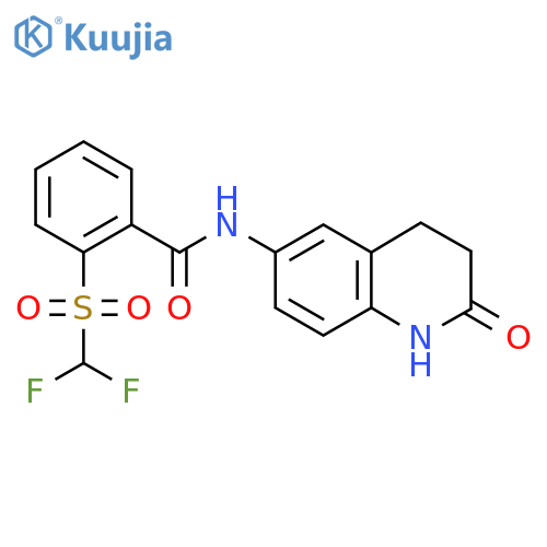 2-difluoromethanesulfonyl-N-(2-oxo-1,2,3,4-tetrahydroquinolin-6-yl)benzamide structure