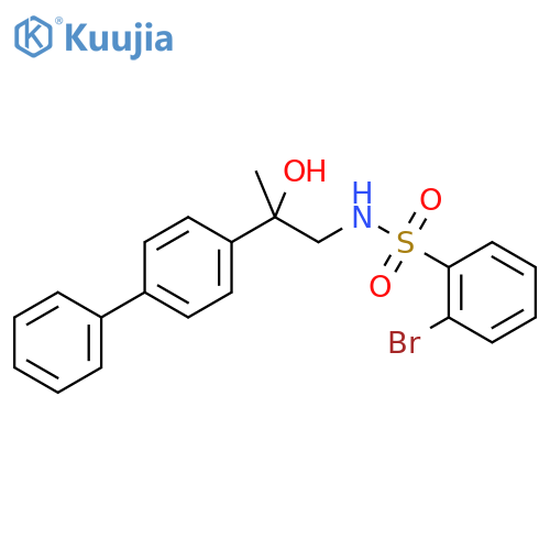 N-(2-{1,1'-biphenyl-4-yl}-2-hydroxypropyl)-2-bromobenzene-1-sulfonamide structure