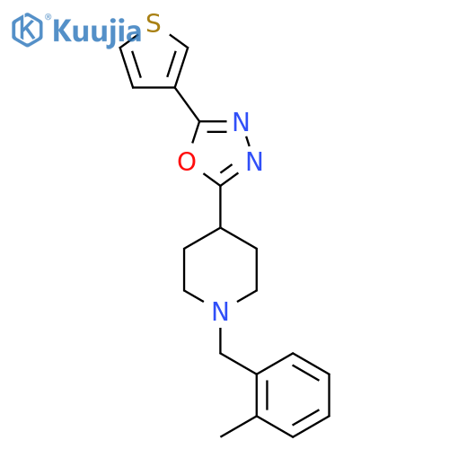 1-(2-methylphenyl)methyl-4-5-(thiophen-3-yl)-1,3,4-oxadiazol-2-ylpiperidine structure