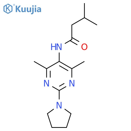 N-4,6-dimethyl-2-(pyrrolidin-1-yl)pyrimidin-5-yl-3-methylbutanamide structure