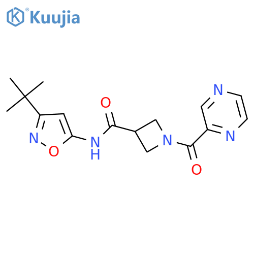 N-(3-tert-butyl-1,2-oxazol-5-yl)-1-(pyrazine-2-carbonyl)azetidine-3-carboxamide structure
