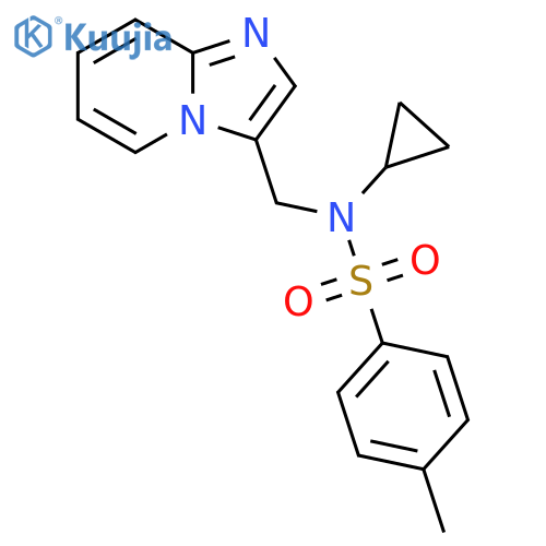 N-cyclopropyl-N-({imidazo[1,2-a]pyridin-3-yl}methyl)-4-methylbenzene-1-sulfonamide structure