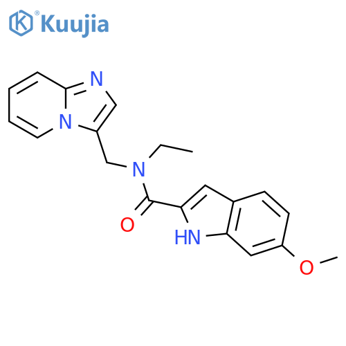 N-ethyl-N-({imidazo[1,2-a]pyridin-3-yl}methyl)-6-methoxy-1H-indole-2-carboxamide structure