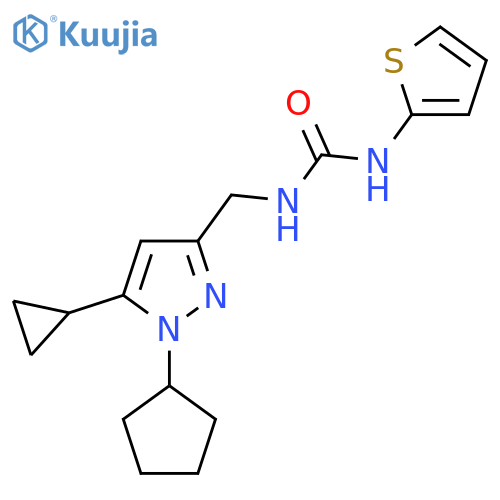 3-(1-cyclopentyl-5-cyclopropyl-1H-pyrazol-3-yl)methyl-1-(thiophen-2-yl)urea structure