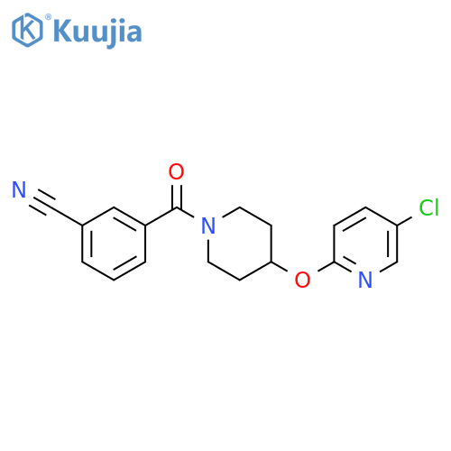 3-{4-[(5-chloropyridin-2-yl)oxy]piperidine-1-carbonyl}benzonitrile structure