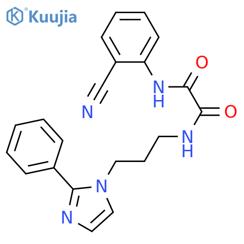 N'-(2-cyanophenyl)-N-3-(2-phenyl-1H-imidazol-1-yl)propylethanediamide structure