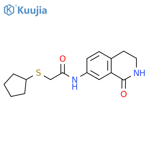 2-(cyclopentylthio)-N-(1-oxo-1,2,3,4-tetrahydroisoquinolin-7-yl)acetamide structure