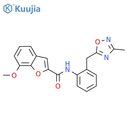 7-methoxy-N-{2-[(3-methyl-1,2,4-oxadiazol-5-yl)methyl]phenyl}-1-benzofuran-2-carboxamide structure