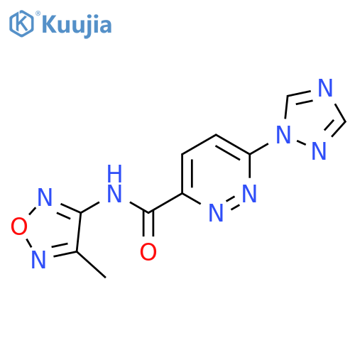 N-(4-methyl-1,2,5-oxadiazol-3-yl)-6-(1H-1,2,4-triazol-1-yl)pyridazine-3-carboxamide structure