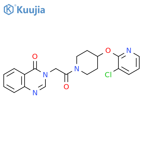 3-(2-{4-[(3-chloropyridin-2-yl)oxy]piperidin-1-yl}-2-oxoethyl)-3,4-dihydroquinazolin-4-one structure
