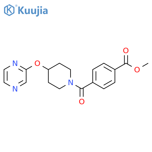 methyl 4-[4-(pyrazin-2-yloxy)piperidine-1-carbonyl]benzoate structure