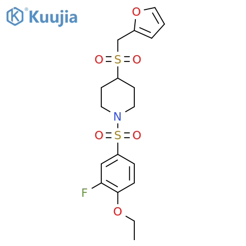 1-(4-ethoxy-3-fluorobenzenesulfonyl)-4-(furan-2-yl)methanesulfonylpiperidine structure
