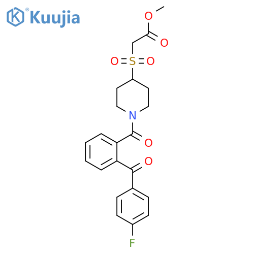 methyl 2-({1-2-(4-fluorobenzoyl)benzoylpiperidin-4-yl}sulfonyl)acetate structure